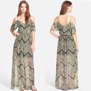 NWOT Ella Moss Silk Cold Shoulder Maxi Dress